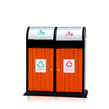 Steel-Wood Outdoor Separate Bins für Park / Schule / Krankenhaus (B8500)